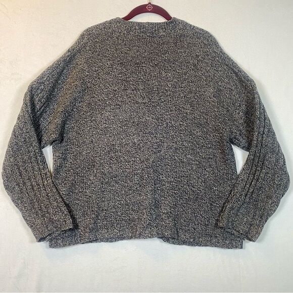 Woolrich Black/Gray Marled Cable Knit Zipper Cardigan Size XL - Picture 2 of 12
